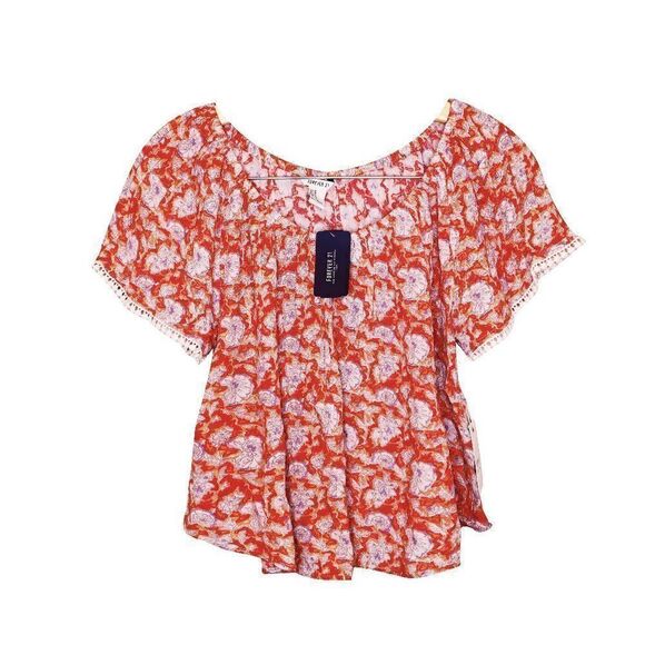NWT Floral Crop Top Sz M - Picture 1 of 4